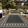 thumbnail image 3 of Modern Bordered Area Rug, Stain Resistant, Machine Washable, Low Pile Indoor Throw Mat for Nursery and Bedroom, 3 of 12
