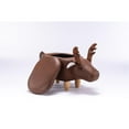 thumbnail image 5 of Home 2 Office Kids Elk Deer Fabric Storage Ottoman/Stool in Brown and Natural, 5 of 11