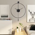thumbnail image 2 of Reloj de pared, moderno reloj de pared de metal silencioso con tictac para sala de estar, dormitorio, estudio, oficina, 20 pulgadas, 2 of 4