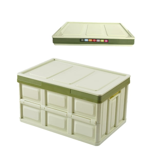Caja de almacenamiento plegable engrosada de 30L para coche y viajes - Gran capacidad, organizador portátil y plegable con asas, 42x28x21cm