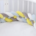 thumbnail image 1 of Almohada de cama trenzada de cuatro hebras con bolas de nudo largo tejidas, tira anticolisión para niños, 1 of 5