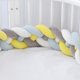 thumbnail image 1 of Almohada de cama trenzada de cuatro hebras con bolas de nudo largo tejidas, tira anticolisión para niños, 1 of 5