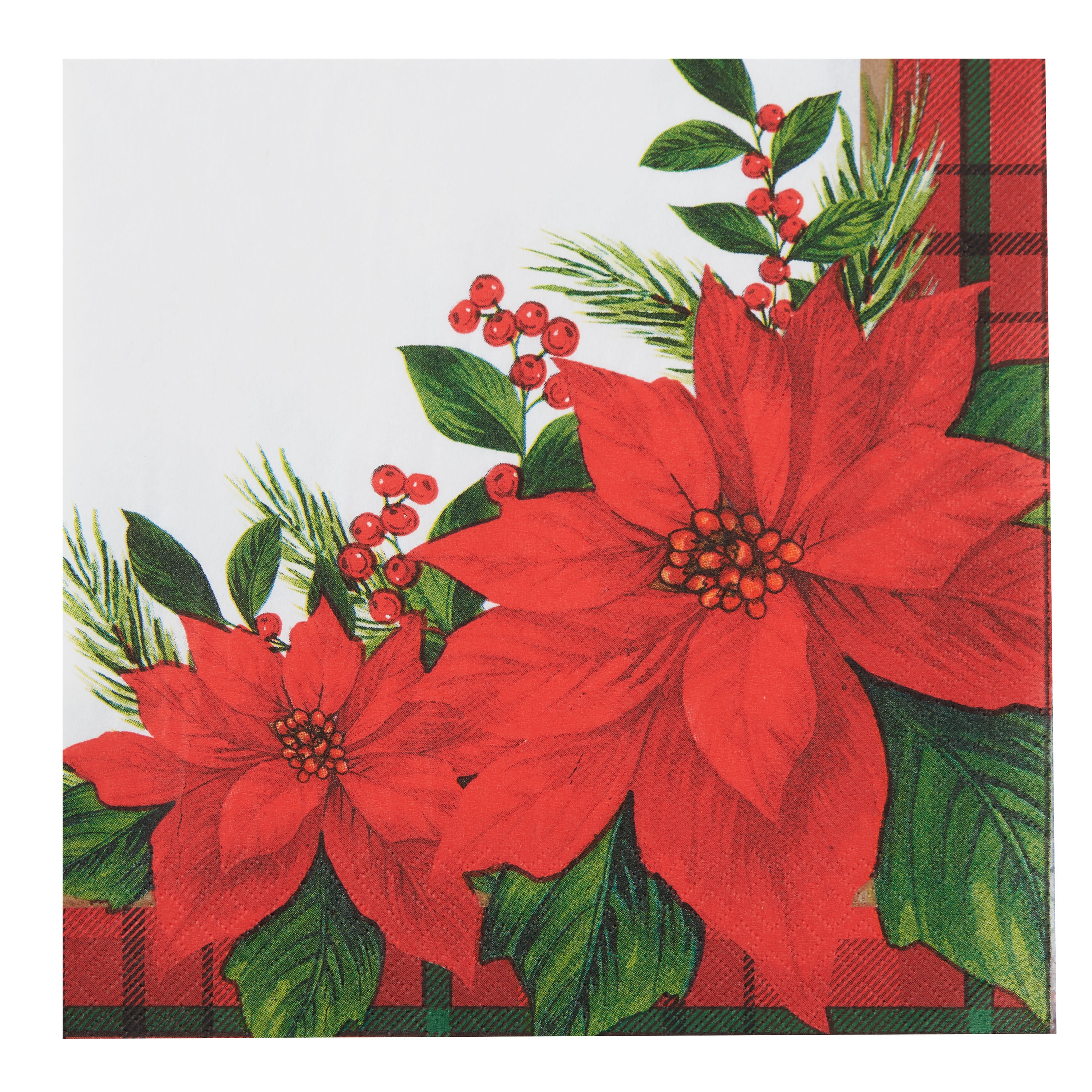 Holiday Time Poinsettia Napkins, 40 Count