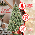 thumbnail image 6 of Tcbosik 6ft Pre-Lit Hinged Artificial Christmas Tree with 300 Warm White Lights and 66 Pine Cones, Indoor Xmas Decoration with 988 Branch Tips & Metal Stand, Green, 6 of 7