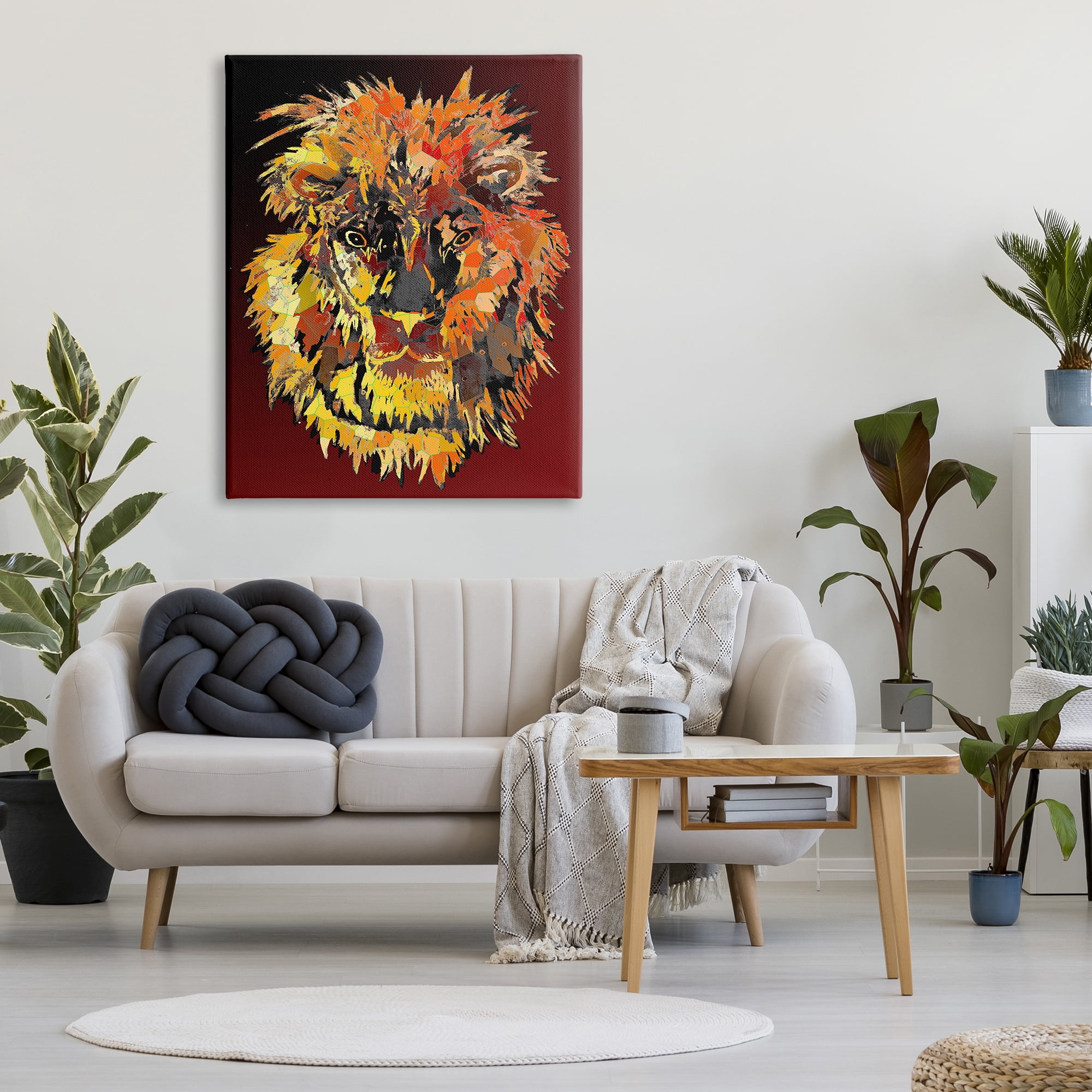 Stupell Industries Abstract Lion Mane Animals & Insects Painting Gallery Wrapped Canvas Print Wall Art, 36 x 48