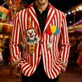 thumbnail image 2 of oqasdz Carnival Mens Suit Jacket Elegant with Whimsical Clown Pattern Notch Lapel Jacket Classic Fit Stretch Dress Coat Party Business Formal, 2 of 5