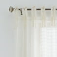 thumbnail image 2 of Better Homes & Gardens Sheer Tonal Windowpane Stitch Tie Top Single Curtain Panel, Vanilla Dream, 50" W x 84" L, 2 of 6