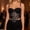 Black, variant on Women's Tanks Mesh with Built-In Bra Shiny Rhinestones Detachable Straps Bustier for Shapewear and Outerwear Everyday Elegant Black 38