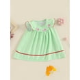 thumbnail image 3 of ZINTAOZT Baby Girl Stripe Summer Dress Ruffle Sleeveless Bunny Embroidery Loose Dress Toddler Easter Vacation Dress, 3 of 8
