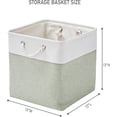 thumbnail image 6 of 13 x 13 Inch Extra Large Storage Cubes,6 Pack Cube Storage Bins for Shelves，Fabric Collapsible Storage Bins with Handles, Foldable Storage Basket for Organizing Clothes, Toys (White&Green), 6 of 12