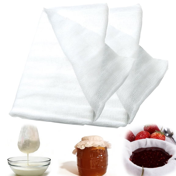 Chef Grade Cheese Cloths Reusability, for Straining Stocks, Steaming Vegetables, Cheese Making, and More, Unbleached, 4 yards(2pcs)