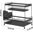 thumbnail image 2 of Dish Rack 2-Layer Stainless Steel Large Plate Rack with 2 Draining Board Cutlery Rack Dish Drainer Kitchen Counter Cup Rack Kitchen Dryer, 2 of 6