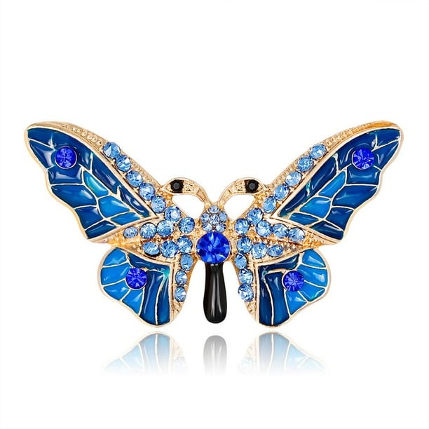 Broches de mariposa para mujer, broches de insectos esmaltados, broches de solapa, alfiler de seguridad. También se pueden utilizar como complemento para bufandas y sombreros.