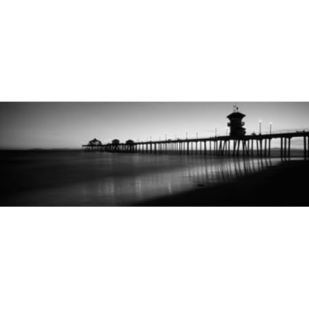 Pottery Barn Orange County Pier in the sea Huntington Beach Pier Huntington Beach Orange County California USA Canvas Art - Panoramic Images (36 x 13) ()