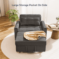thumbnail image 2 of Convertible Futon Sofa Bed, Asofer Sleeper Chair with Pull-Out Bed, Couch for Living Room, Dark Gray, 2 of 8