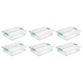 thumbnail image 1 of Sterilite 5.7 Qt Clip Box, Small Stackable Plastic Storage Bins with Latching Lids, 6 Pack, 1 of 11