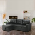 thumbnail image 6 of Naomi Home Reversible Sleeper Sectional Sofa Couch with Storage Chaise, Air Leather, Black, 6 of 8