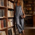 thumbnail image 6 of purcolt Summer Sleeveless Jumpsuits for Women Casual Loose Wide Leg Romper with Pockets, 6 of 9