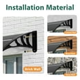 thumbnail image 6 of Macrout 39.8”x 37.8" Outdoor Window Awning Exterior with Polycarbonate Panels for Door Entrance, Air Conditioner, Front and Back Patio Door Canopy for Sun Shelter, UV, Rain, Snow Protection(Gray), 6 of 10