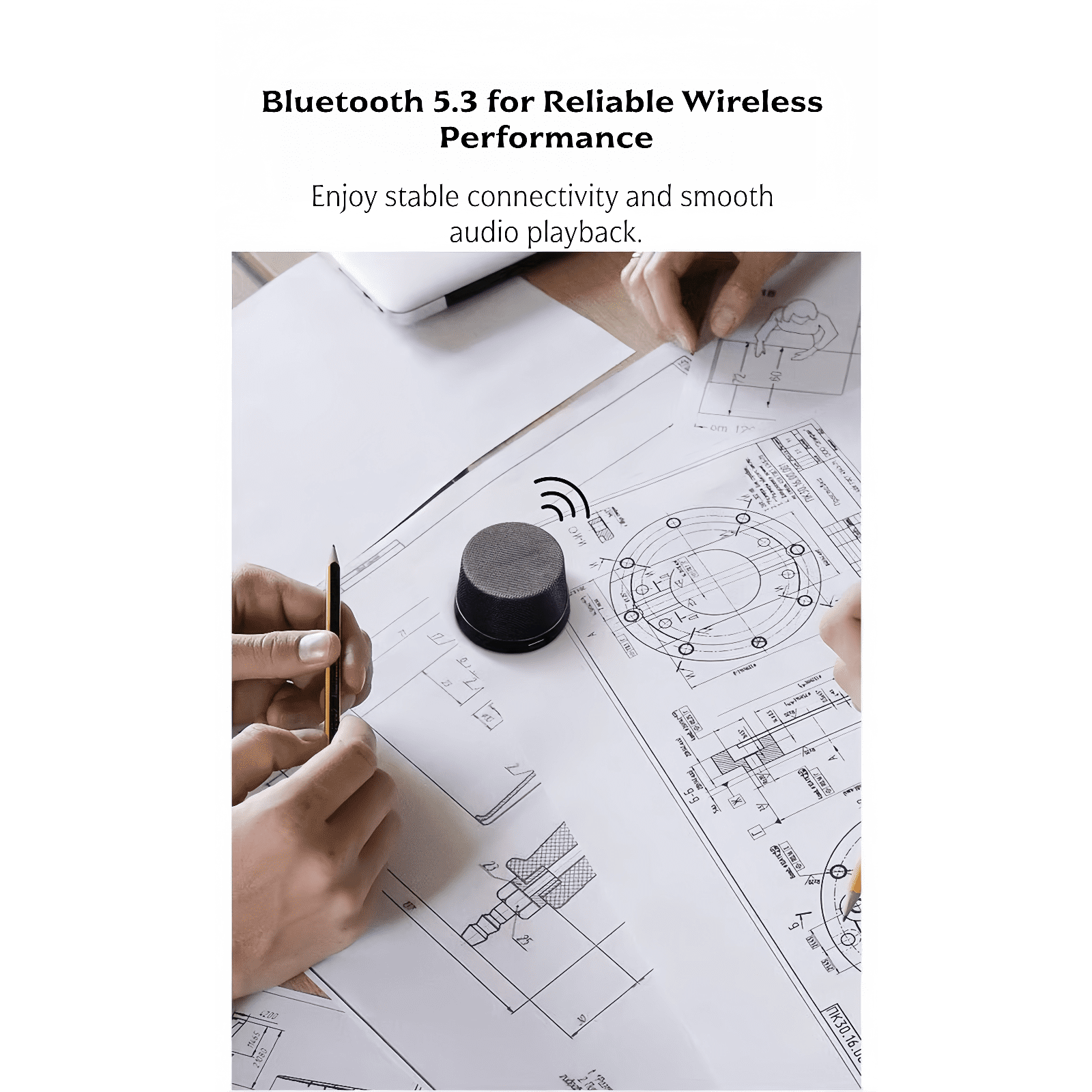 2-in-1 Magnetic Phone Stand Bluetooth Speaker, IPX6 Water Resistant, TWS Stereo Pairing