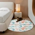 thumbnail image 2 of Round Rugs 3.3Ft, Teal Red Seahorse Coastal Round Area Rug Washable Indoor Throw Carpet, Vintage Nautical Beach Coral Starfish Soft Non Slip Circle Rug for Laundry Room Patio Home Decor Aesthetic, 2 of 8