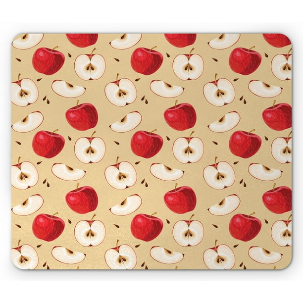 Apple Mouse Pad, Fresh Apple Slices with Seeded Backdrop Pie