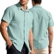 thumbnail image 1 of Ceisia Men's Shirt | Loose Short Sleeve Linen-like Textured Shirt | Breathable Wrinkle-resistant (Multiple Solid Colors) Gift, 1 of 8