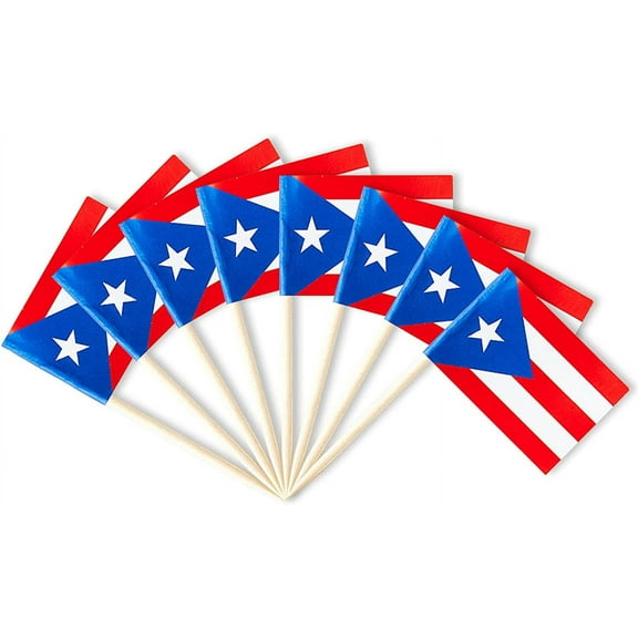 Puerto Rico Flag Puerto Rican Miniature Toothpick Flags Decorations Small Cupcake Toppers Cocktail Food Flags Decor For Independence Day Party Bar (1600 pack)