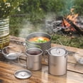 thumbnail image 4 of Kit de Tasse, Ensemble de 3 Pcs Poignée Pliable Spork Ensemble de Pièces 750ml Tasse avec 450ml Tasse d'Eau 750ml Pot 450ml Couvercle Poignée Pliable avec Couvercle Spork Ensemble Extérieur 750ml Pot Tasse Ensemble Pot, 4 of 7