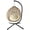Beige+yellow + HDPE, variant on FENGFAN Foldable Hanging Egg Chair With Stand Heavy Duty Steel Frame 350 Lbs Capacity HDPE Rattan Swing Chair With Soft Cushion