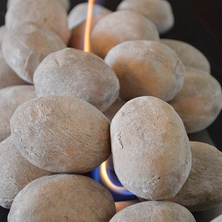 Nu Flame 25 Piece Ceramic Fiber Fireplace Stones Black