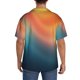 thumbnail image 3 of Balery yellow orange and teal Camisa Casual de Manga Corta con Botones para Hombre, Texturizada, Estilo Cubano, para Playa, Verano-Large, 3 of 5