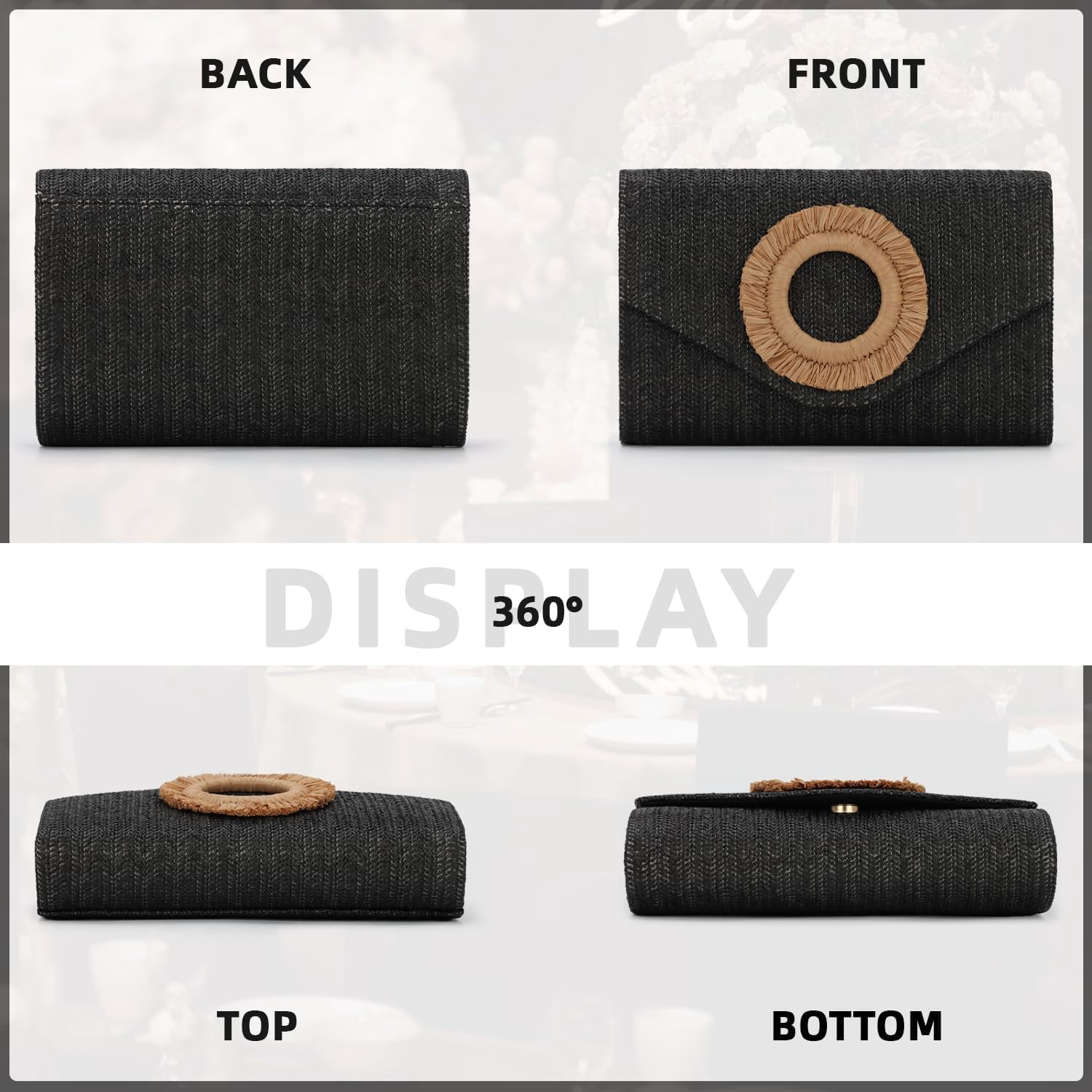 Straw Clutch Purse Rattan Summer Woven Beach Handbags for Women Wedding Vacation Travel Party 2025