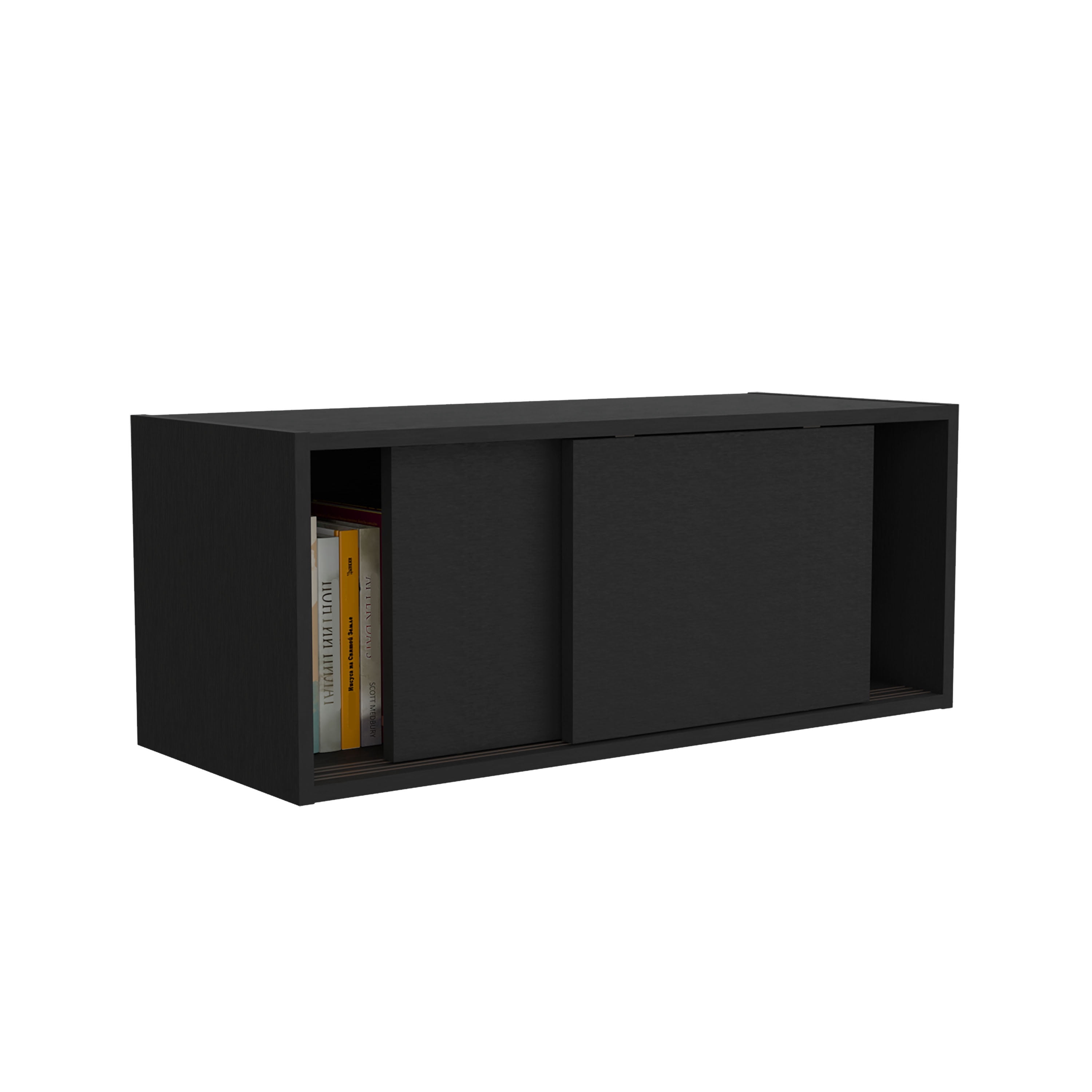 Wall Cabinet with Sliding Doors, Wall Shelf, Storage Cabinet, Bedroom, Office, Living Room, Garage - 32"W x 13" H