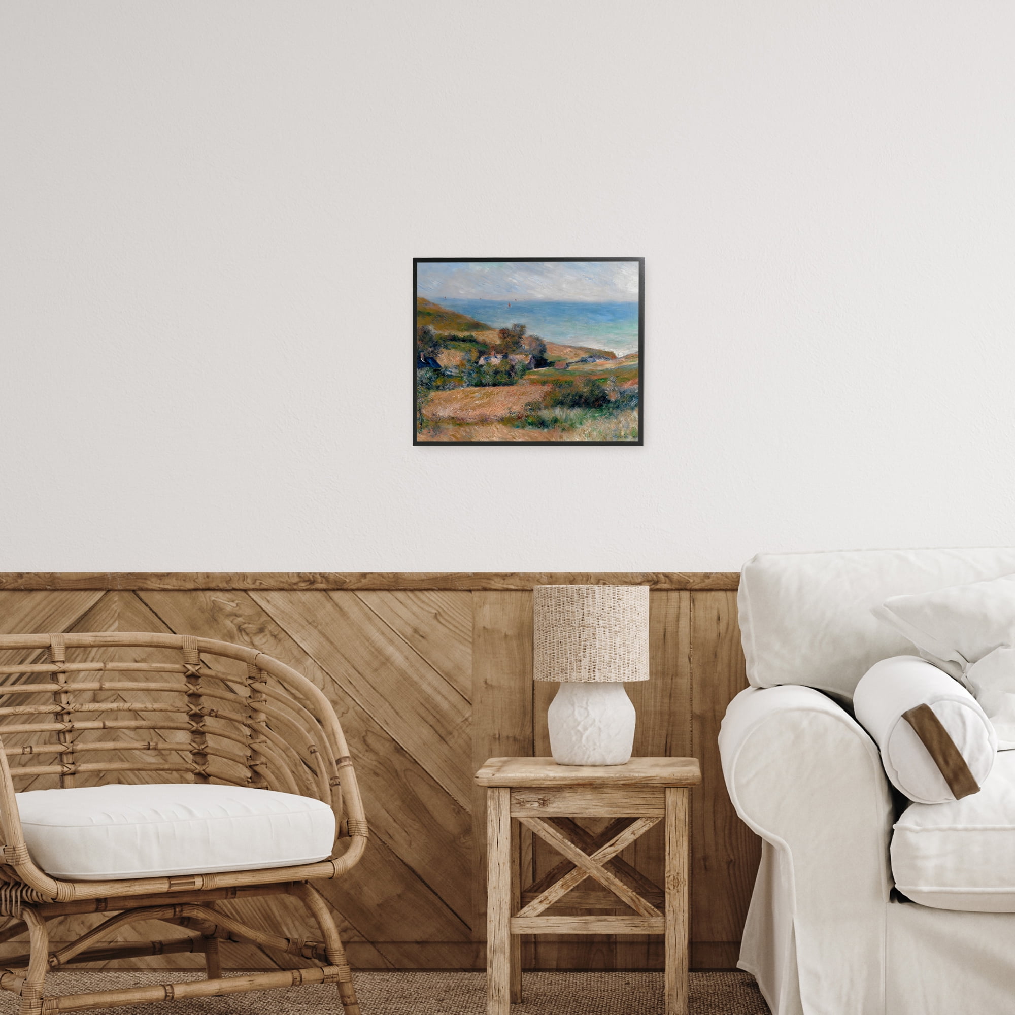 View Of The Seacoast Renoir Black Framed Giclee Art, design by Pierre-Auguste Renoir