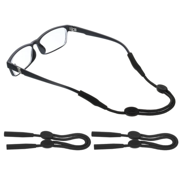 Unique Bargains Adjustable Glasses Strap No Tail Eyewear Retainer, Black 2 Pcs