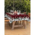 thumbnail image 2 of Outdoor Tablecloth with Umbrella Hole and Zipper, Red Christmas Rectangle Table Cloth 60x120 Inch Waterproof Tablecloth, Xmas Snowman Snowflake Green Tree Plaid Picnic Table Cover for Patio Camping, 2 of 7