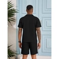 thumbnail image 5 of Colsmile Men's 2-Piece Summer Outfit Set - Textured Quarter-Zip Polo Shirt & Drawstring Shorts, Casual Vacation Summer Set, 5 of 10