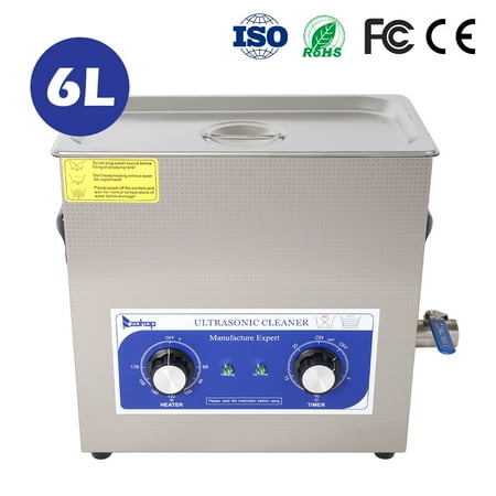 Ultrasonic Cleaner For Tattooing Zimtown 180W 6L Stainless Steel Ultrasonic Cleaner,Professional Sonic Cleaner w/Mechanical Timer Heater, Stainless Steel Low Noise for Cleaning Jewelry, Rings, Eyeglasses, Lenses, Dentures, Watch ()