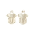 thumbnail image 2 of Cenuakty 3M 6M 12M 18M Infant Baby Girl Outfit Puff Short Sleeve Crew Neck Solid Color Romper with Bow Headband Set, 2 of 9