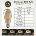 thumbnail image 5 of Viribright® ST19 LED Filament Bulb, Dimmable, Amber, Warm White 2200K, 6-Pack, 5 of 5