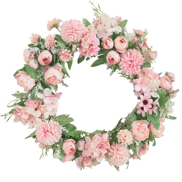 Guirnalda de flores artificiales para colgar en la pared, simulación, decoración floral, hogar, boda, corona de flores falsas, rosa claro AweSitey HA9082-02B