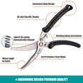 thumbnail image 2 of KUNIFU Poultry Shears, Multi-Function Kitchen Scissors, Spring Loaded Heavy Duty Sharp, Dishwasher Safe Stainless Steel, 2 of 6