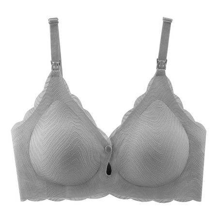 Entyinea Womens Sleeping Nursing Bra Maternity Bralette Breastfeeding Cotton Pregnancy Bras Gray XXL