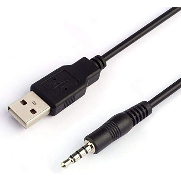 Ritz-Mart Male AUX Audio Jack USB 2.0 Male Charge Cable Adapter Cord, Black, 3 Feet - Walmart.com