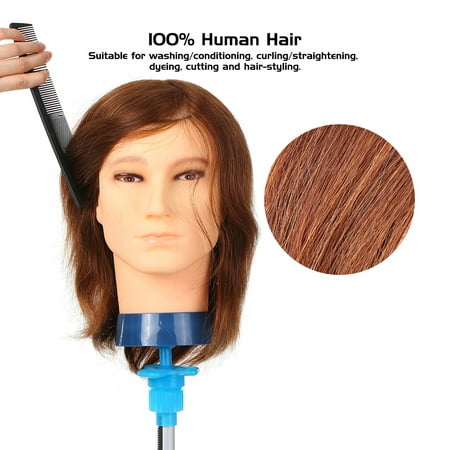 100 Human Hair Male Manikin Head Hairdresser Training Head