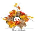 thumbnail image 7 of 2Pcs Autumn Maple Leaf and Berry Wreaths, 12.6in Fall Foliage Decoration for Indoor Home Decor, Seasonal Harvest Floral Accent Ornament, 7 of 7