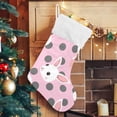 thumbnail image 5 of GZHJMY Pink Wave Dot Rabbit Christmas Stockings 1PCS, Large Xmas Stockings Gift Decorations and Party Supplies,Used for Fireplace Decoration Socks Christmas Tree Decoration, 5 of 7