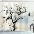 thumbnail image 1 of Ambesonne Forest Shower Curtain, Black Fall Tree Silhouette, 69"Wx84"L, Grey Black, 1 of 3