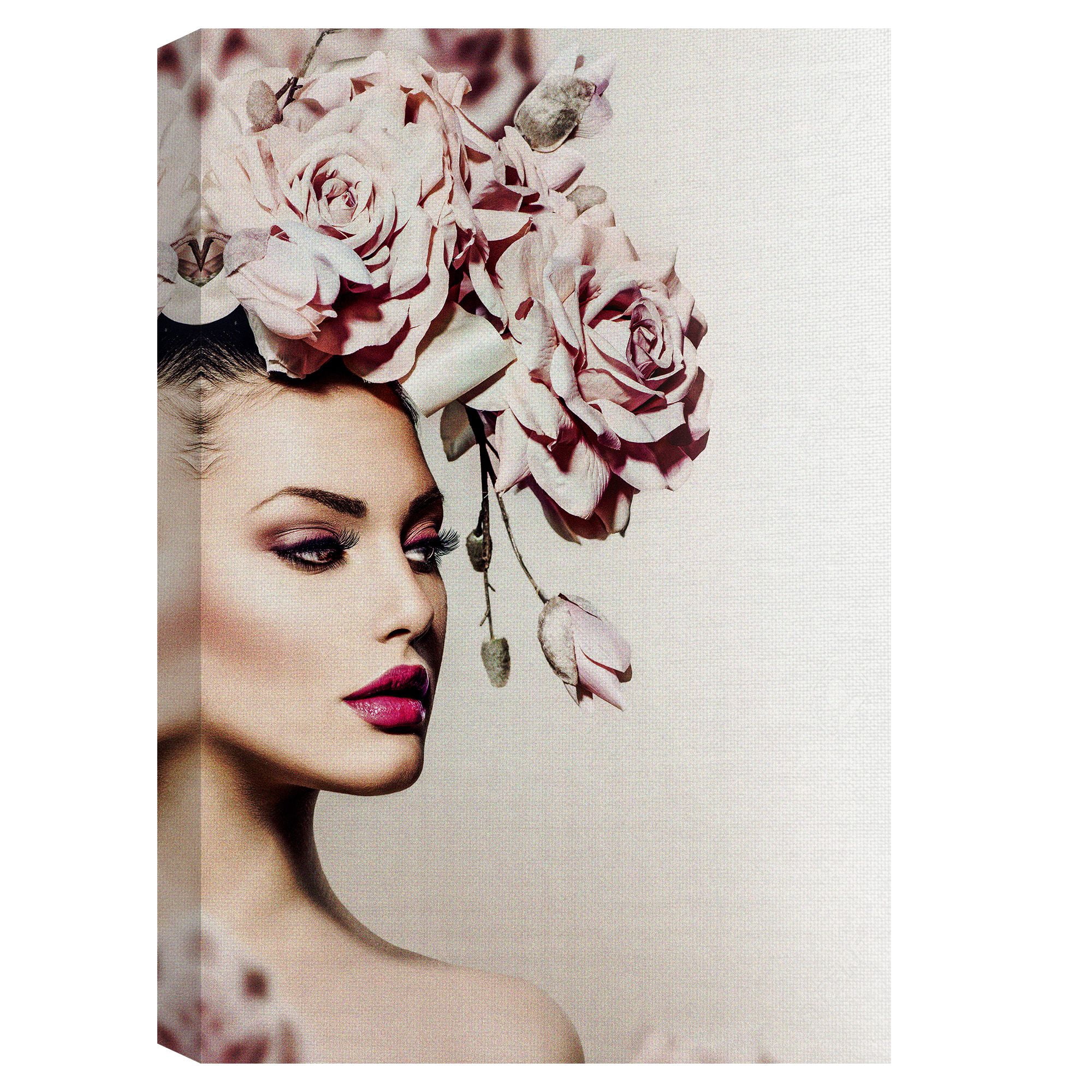 Masterpiece Art Gallery Rose Headdress Portrait By Incado Canvas Art Print 24" x 36"